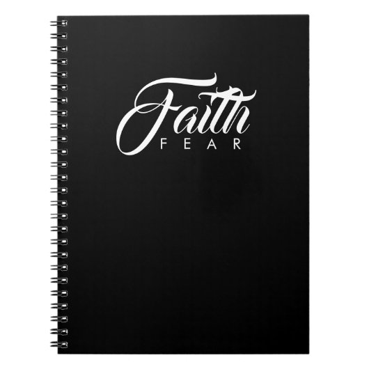 Faith Over Fear Black Notitieboek (Voorkant)