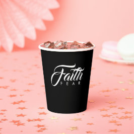 Faith Over Fear Black Papieren Bekers