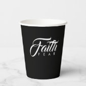 Faith Over Fear Black Papieren Bekers (Achterkant)