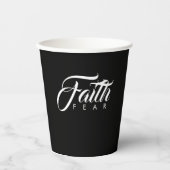 Faith Over Fear Black Papieren Bekers (Voorkant)