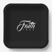 Faith Over Fear Black Papieren Bordje (Voorkant)