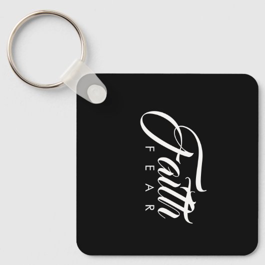 Faith Over Fear Black Sleutelhanger (Voorkant)