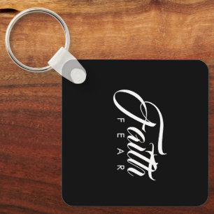 Faith Over Fear Black Sleutelhanger