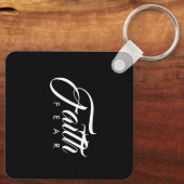 Faith Over Fear Black Sleutelhanger (Achterkant)