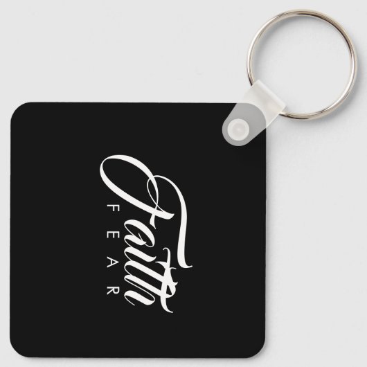 Faith Over Fear Black Sleutelhanger (Achterkant)