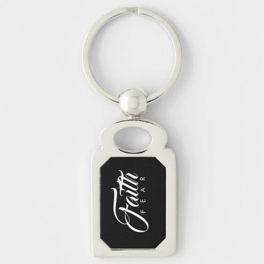 Faith Over Fear Black Sleutelhanger (Voorkant)