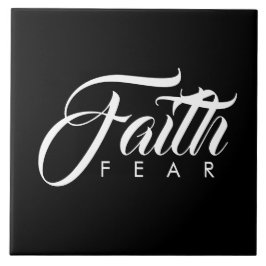 Faith Over Fear Black Tegeltje