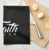 Faith Over Fear Black Theedoek (Quarter Fold)