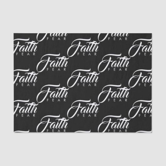 Faith Over Fear Black Tissuepapier (Voorkant)