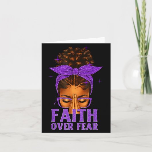 Faith Over Fear Black Women Afro Christian African Kaart (Voorkant)