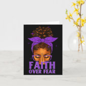 Faith Over Fear Black Women Afro Christian African Kaart (Gele Bloem)