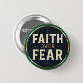 Faith Over Fear Bold Christian Quote Ronde Button 5,7 Cm (Voorkant /achterkant)
