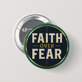 Faith Over Fear Bold Christian Quote Ronde Button 5,7 Cm
