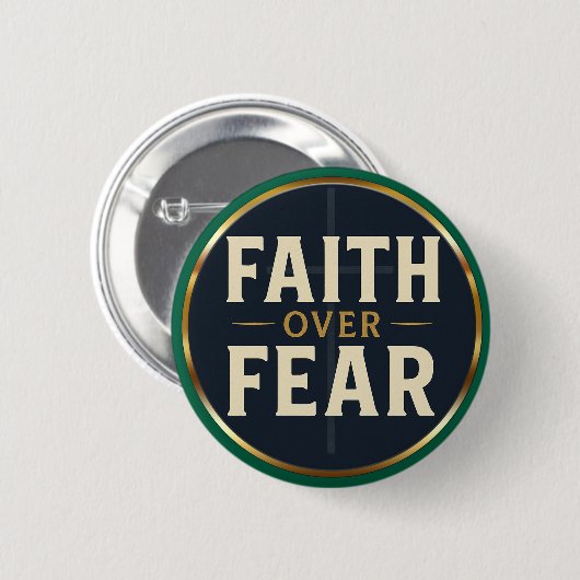 Faith Over Fear Bold Christian Quote  Ronde Button 5,7 Cm (Voorkant /achterkant)