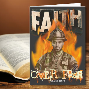 Faith Over Fear Brandweerman Christelijk Faith Kaart