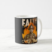 Faith Over Fear Brandweerman Christelijk Faith Koffiemok (Voorkant rechts)
