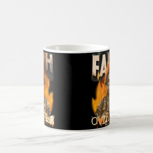 Faith Over Fear Brandweerman Christelijk Faith Koffiemok (Center)