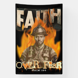 Faith Over Fear Brandweerman Christelijk Faith Spandoek