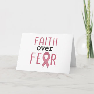Faith Over Fear Breast Cancer Awareness Bedankkaart