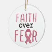 Faith Over Fear Breast Cancer Awareness Keramisch Ornament (Links)