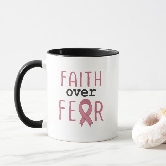 Faith Over Fear Breast Cancer Awareness Mok (Met donut)