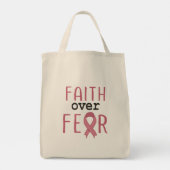 Faith Over Fear Breast Cancer Awareness Tote Bag (Achterkant)