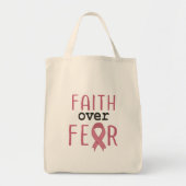 Faith Over Fear Breast Cancer Awareness Tote Bag (Voorkant)