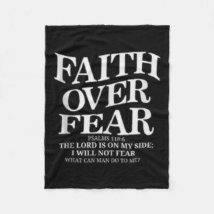 Faith Over Fear Christelijk (op de rug) Inspireren Fleece Deken
