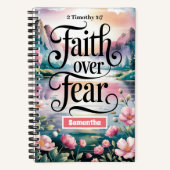 Faith Over Fear Christelijke vrouwen Notitieboek (Voorkant)