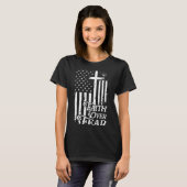 Faith Over Fear Christian American Flag Religious  T-shirt (Voorkant volledig)