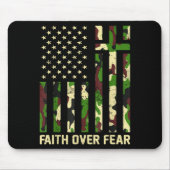 Faith Over Fear Christian Americn Flag Camouflage  Muismat (Voorkant)