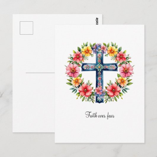 Faith Over Fear Christian Greeting Card  Briefkaart (Voorkant / Achterkant)