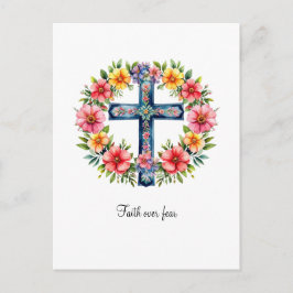 Faith Over Fear Christian Greeting Card  Briefkaart