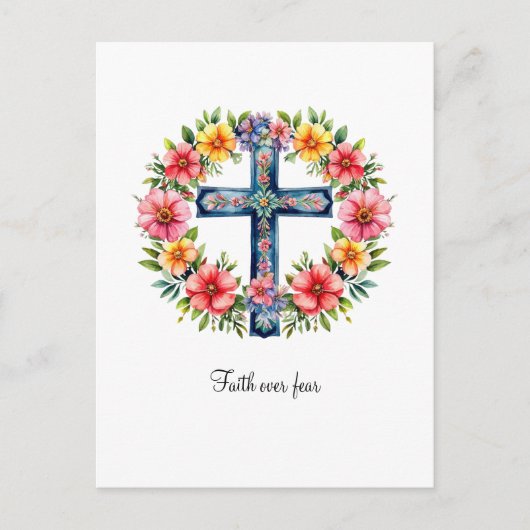 Faith Over Fear Christian Greeting Card  Briefkaart (Voorkant)
