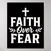 Faith Over Fear Christian Motivational Bible Verse Poster (Voorkant)