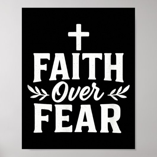 Faith Over Fear Christian Motivational Bible Verse Poster (Voorkant)