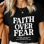 Faith Over Fear Christian– Psalm 118:6 Bible Verse Tri-Blend Shirt