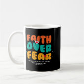 Faith Over Fear Christian Religious Groovy Men Wom Koffiemok (Links)