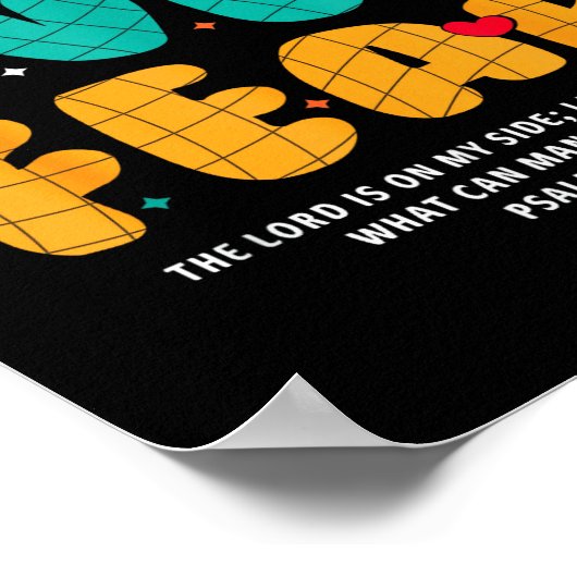 Faith Over Fear Christian Religious Groovy Men Wom Poster (Hoek)