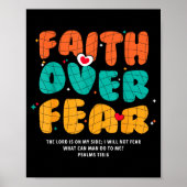 Faith Over Fear Christian Religious Groovy Men Wom Poster (Voorkant)