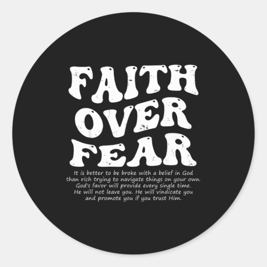 Faith Over Fear Christian  Ronde Sticker (Voorkant)