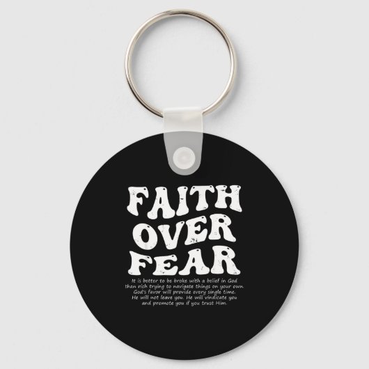 Faith Over Fear Christian Sleutelhanger (Voorkant)