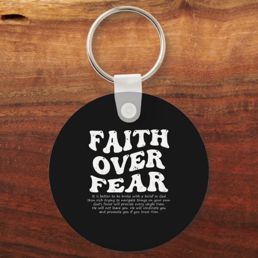 Faith Over Fear Christian  Sleutelhanger (Voorkant)
