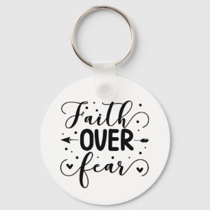 "Faith Over Fear" Citaat Sleutelhanger