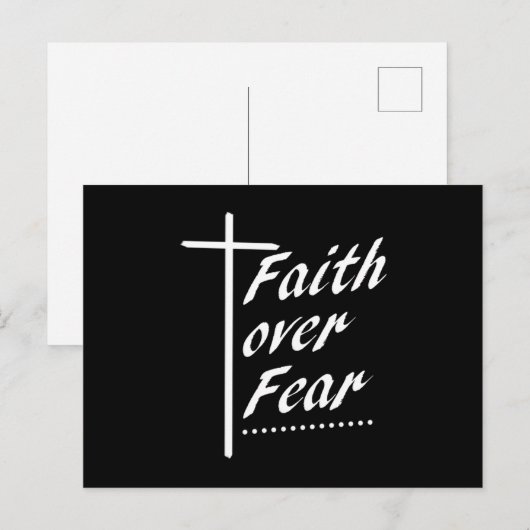 Faith Over Fear Cross Jesus Christ Christianity Gi Briefkaart (Voorkant / Achterkant)