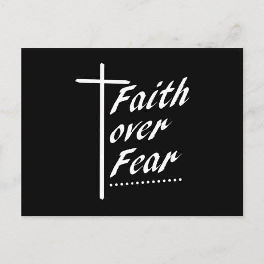Faith Over Fear Cross Jesus Christ Christianity Gi Briefkaart (Voorkant)