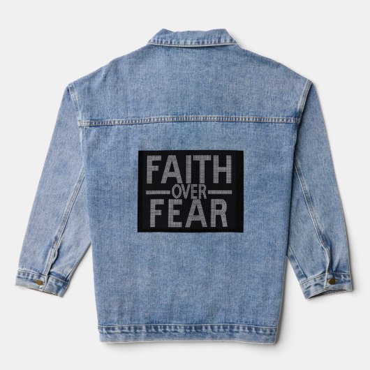 Faith Over Fear Denim Jas Jacket (Achterkant)