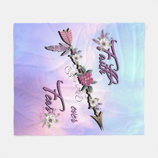 Faith Over Fear Fleece Blanket (Voorkant (Horizontaal))