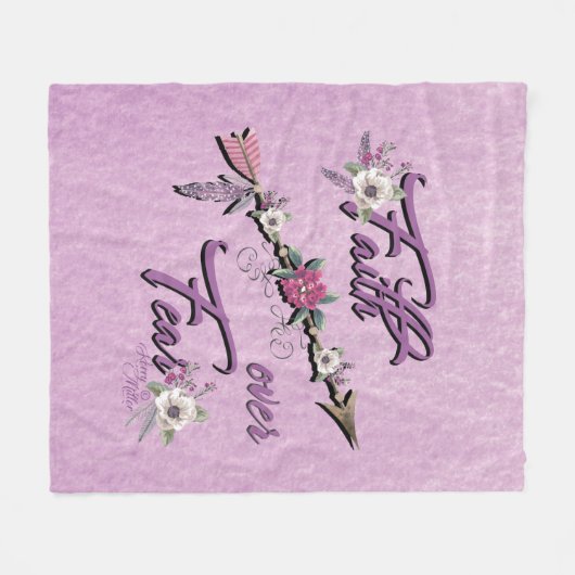 Faith Over Fear Fleece Blanket (Voorkant (Horizontaal))