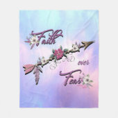 Faith Over Fear Fleece Blanket Deken (Voorkant)